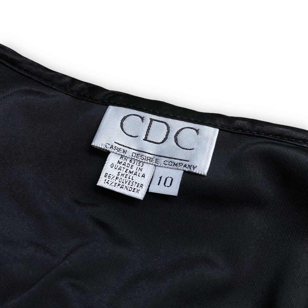 Caren Desiree Co Maxi Dress Women Size 10 Black Long Sleeve Velour Long Vintage - Picture 7 of 7